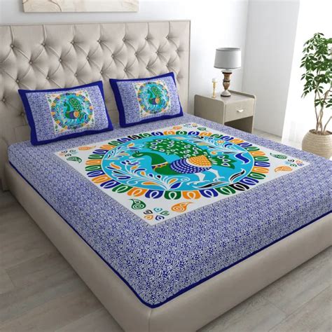 Jaipuri bedsheet Rajasthani Jaipuri Traditional Double Bed Bedsheet ...