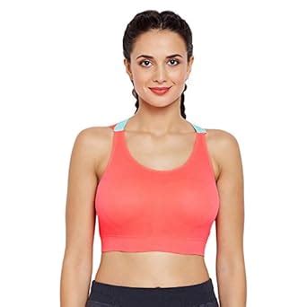 Buy GLAMORAS Women Nylon Spandex Padded Seamless Medium Impact Sports ...