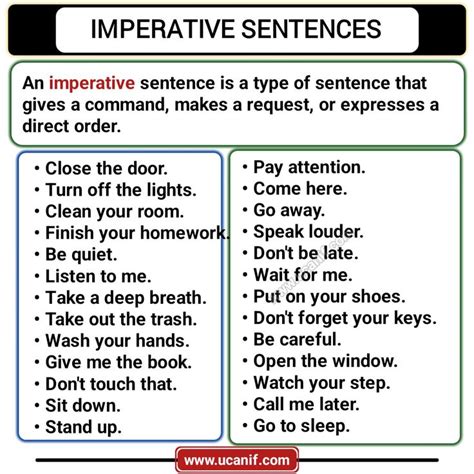 Image result for Imperative Sentences Examples