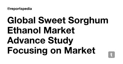 Global Sweet Sorghum Ethanol Market Advance Study Focusing on Market ...