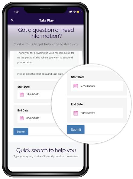 Temporary Suspend DTH Connection: Select Final Submit Option