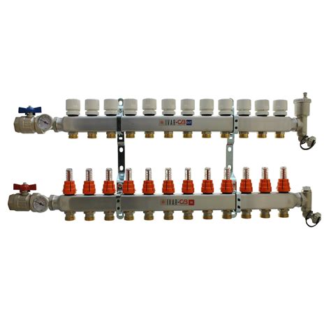 1' IVAR Stainless Steel Hydronic Manifold
