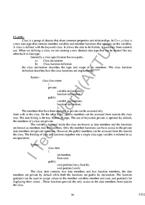 Unit5 - This is the notes of UNit oosd - 36 P.T CLASS:- Class is a ...