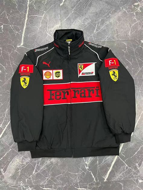 Ferrari f1 red racing jacket, vintage look- ultimate Fan Gear | Leather ...