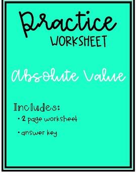 Image result for Absolute Value Practice