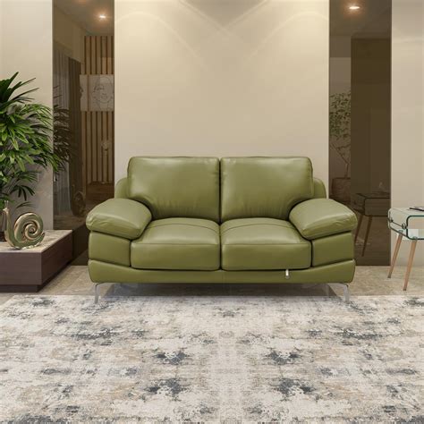 Buy Europa Luxurious Leather Green 2 Seater Sofa Online At Durian