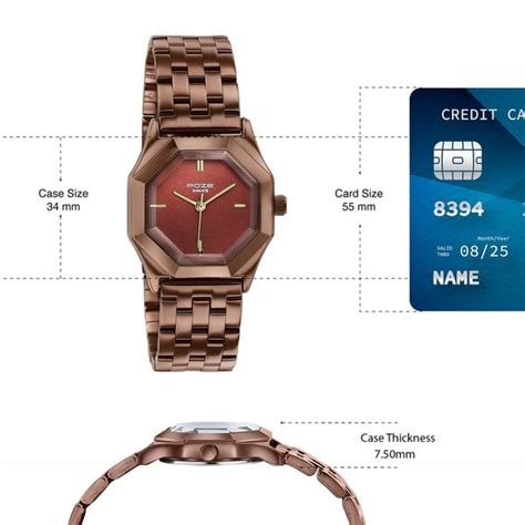 Buy Online Poze By Sonata Quartz Analog Brown Dial Brown Metal Strap ...