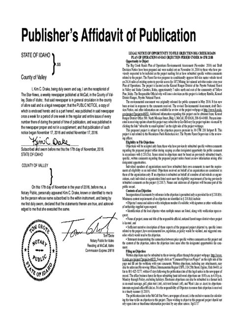 Cia Affidavit Of Publication Form - Fill Online, Printable, Fillable ...