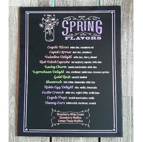Coyote Coffee Menu