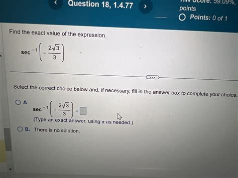 Solved Find the exact value of the | Chegg.com