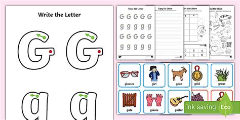 Letter G Worksheet and Activity Pack