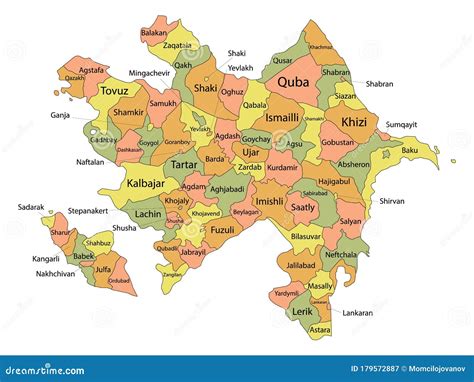 Districts Map of Azerbaijan Stock Vector - Illustration of baku, gray: 179572887