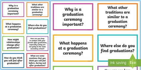 Final Year Graduation Thought Prompt Discussion Cards