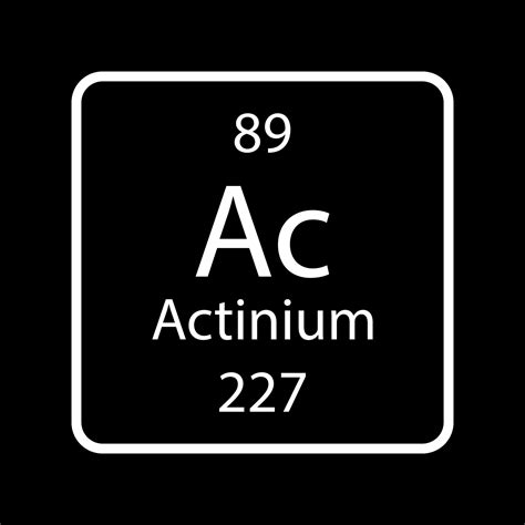 Actinium symbol. Chemical element of the periodic table. Vector illustration. 12034747 Vector ...