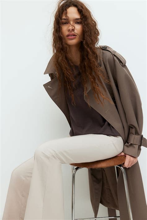 Flared tailored trousers - Light greige - Ladies | H&M IN