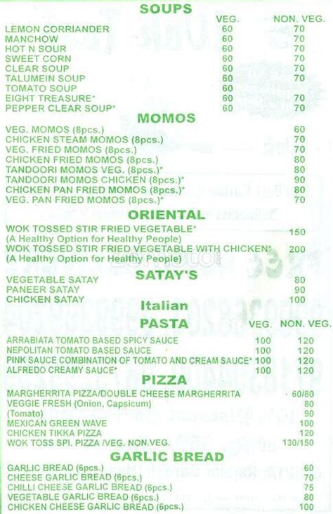 Menu at Wok Toss, Delhi