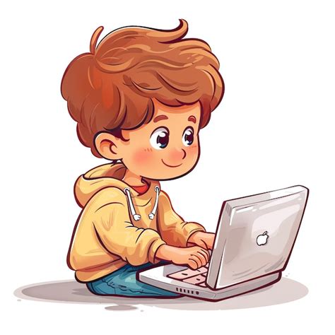 Boy Using Computer Drawing 的图像结果