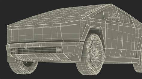 3D 2024 Tesla Cybertruck with Lights On | 3D Molier International