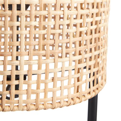 Tristan Natural And Black Rattan Floor Lamp With Shelves - World Market