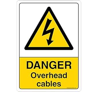 DANGER: Overhead Cables, (SS304-A5V-01), Material: 3M Self Adhesive ...