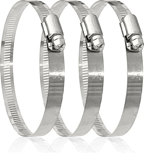 NITRO4X4 Stainless Steel Hose Clamps Set - 3 Adjustable Hose Clamp (2-1 ...