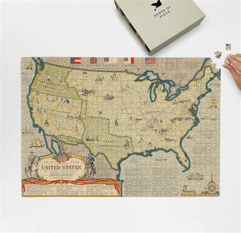 Buy 1000 Piece Jigsaw Puzzle | 1959 Pictorial Map of The United States ...