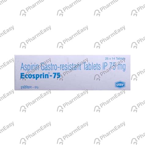 ईकोस्प्रिन 75 टैबलेट (Ecosprin 75 in Hindi) : उपयोग, साइड-इफेक्ट्स ...