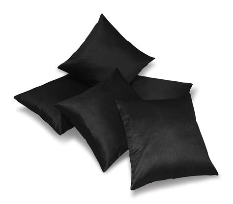 Buy Plain Black Cushion Cover 40x40 Cms (Set of 5) Online at Low Prices ...