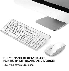 JOYACCESS Wireless Keyboard and Mouse, USB Slim Wireless Keyboard Mouse ...