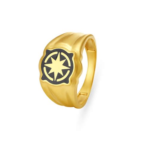 Unique Star Gold Finger Ring For Men