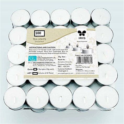 Buy Iris Tea Lights Candles pack-of-50 Online in India