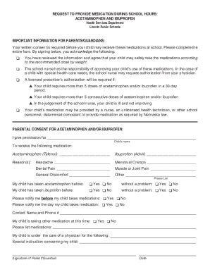 Fillable Online REQUEST TO PROVIDE MEDICATION DURING SCHOOL HOURS: Fax ...