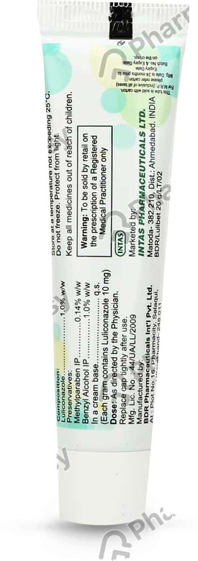 Lulibet 1 %W/W Cream (20): Uses, Side Effects, Price & Dosage | PharmEasy