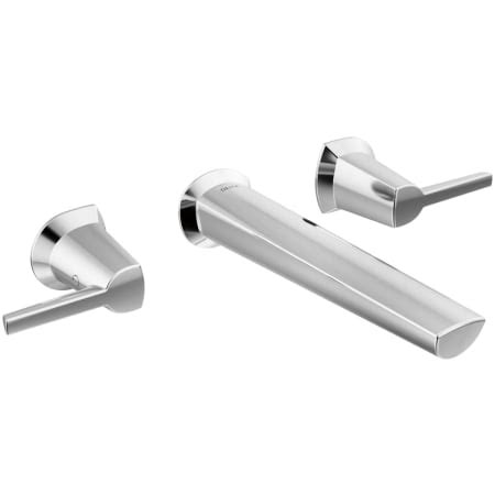 Delta T3571LF-PR-WL Galeon 1.2 GPM Wall Mounted Widespread Bathroom ...