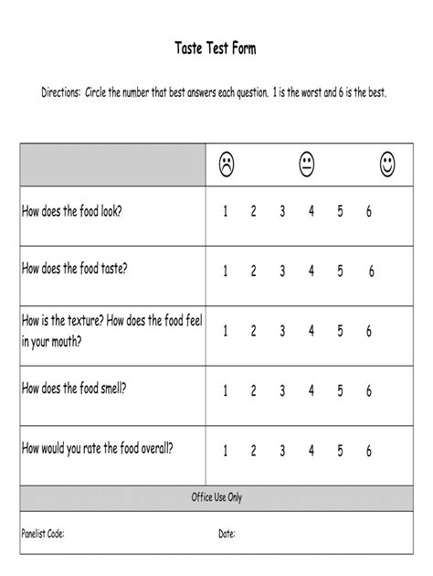 USDA Taste Test Form - Fill Online, Printable, Fillable, Blank - pdfFiller