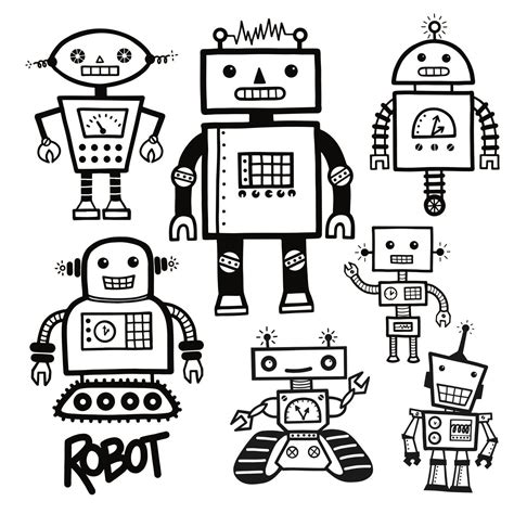 Robot Clipart, Digital Robots Clip Art, Birthday Clipart, Robot Party ...