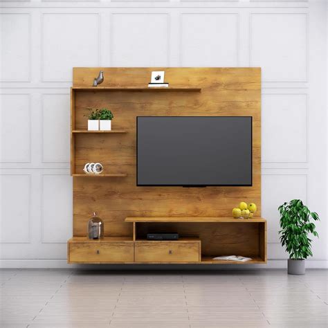 UNGROL NISHAL Wooden Wall Mounted TV Unit for Living Room, TV Cabinet ...