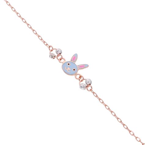 18KT Gold Bunny Bracelet for Kids – Clementine