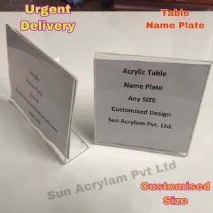 Acrylic Table Name Plate - Sun Acrylam Private Limited