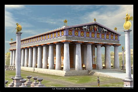 Reconstitution Temple de Zeus - Olympie | Ancient greek architecture ...