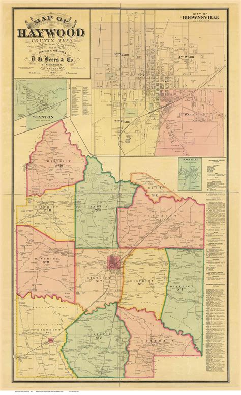 Haywood County Tennessee 1877 - Old Map Reprint - OLD MAPS
