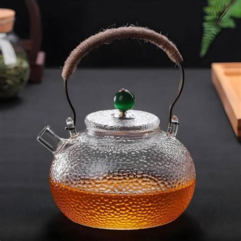 Ekhasa Glass Tea Kettle with Strainer for Gas Stove | Borosilicate Tea ...