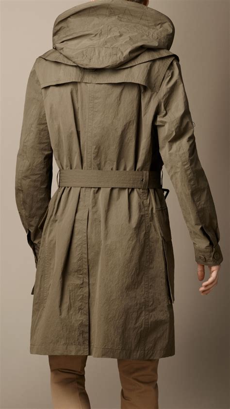Lyst - Burberry Brit Long Hooded Trench Coat in Natural for Men