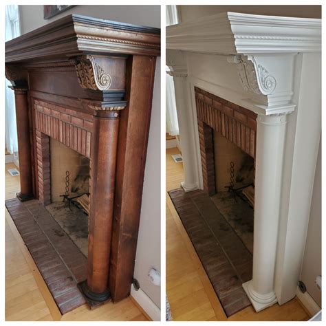 painting a wood fireplace mantel