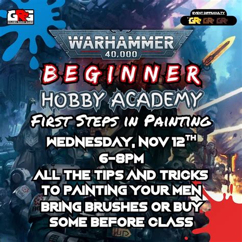 Session 2: First Steps in Painting (NOV 12TH) - Warhammer 40,000 Hobby ...