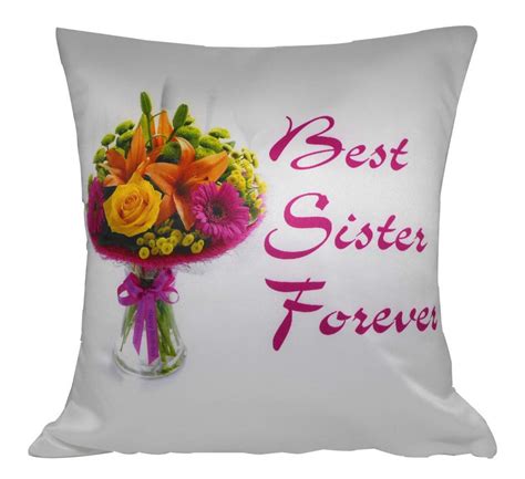 Gift for Sister on Raksha Bandhan - Cushion Cover with Filler, Soft Toy ...