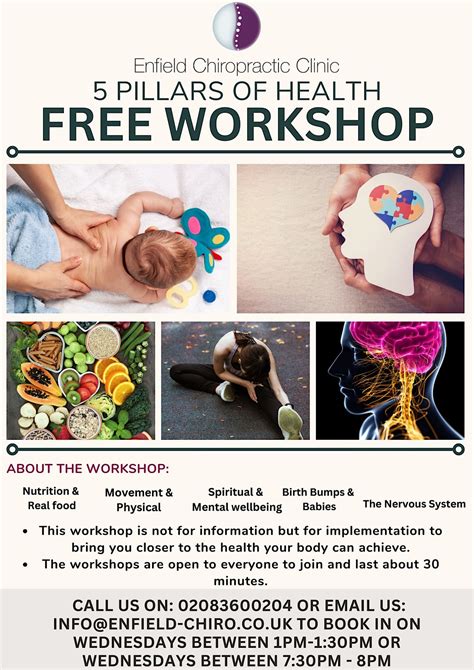 5 Pillars of Health Workshop, Enfield Chiropractic Clinic, London, 17 ...
