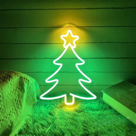 Tabletop Christmas Tree Neon Sign Board | Festive LED Light