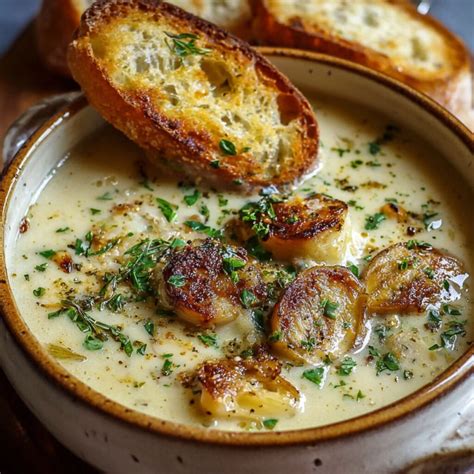 Creamy 45 Minute Country French Garlic Soup