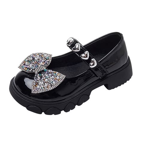 NOKIO Kids Leather Mary Janes Children'S Glitter Mary Janes Girls Small ...